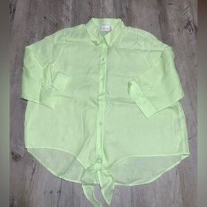 (Bin 14)  Chicos button down tie front blouse, Size 3